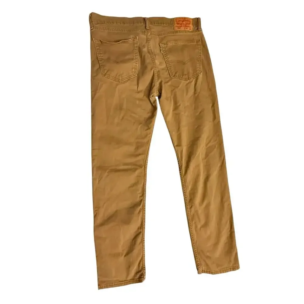 Levi's 502 Regular Taper Fit Men's Brown Cotton Pants 36 x 32
